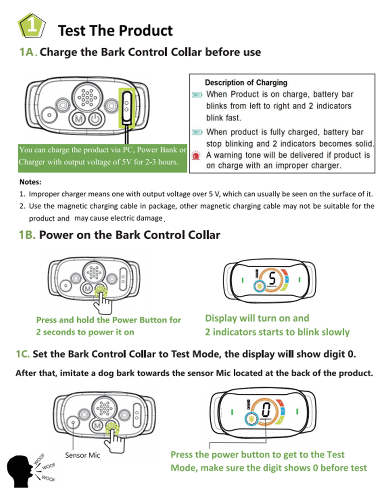 Smart Dog Rechargeable Waterproof Training Bark Collar01 (4)